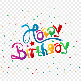 HD Happy Birthday Wish Greeting Confetti PNG