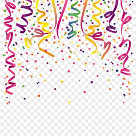 Colorful Confetti Ribbon Decoration Party PNG