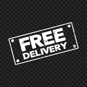 White Rectangular Free Delivery Stamp Icon