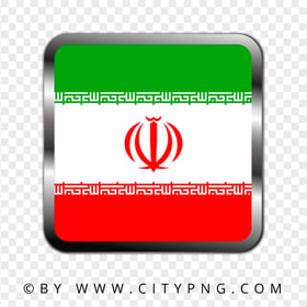 HD Iran Iranian Square Metal Framed Flag Icon PNG