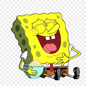 HD Spongebob Laughing Watching Movies Character Transparent PNG