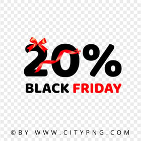 Black Friday 20 Percent Discount Logo Sign HD PNG