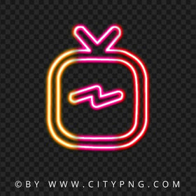 HD Instagram Reels Neon Logo Icon PNG