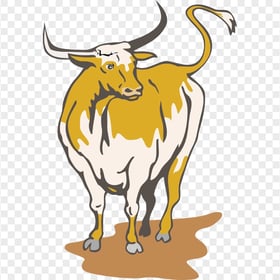 HD Yellow Bull Cow Cattle Cartoon PNG