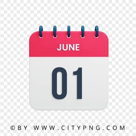 1st June Date Vector Calendar Icon HD Transparent Background