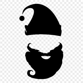 Santa Beard And Hat Black Silhouette Download PNG
