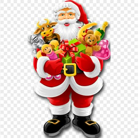 Download Santa Claus Holding Gifts Illustration PNG