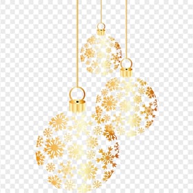 HD Gold Christmas Decoration Ornament Balls PNG