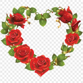 HD Beautiful Floral Heart Shape Valentine Love Romance PNG