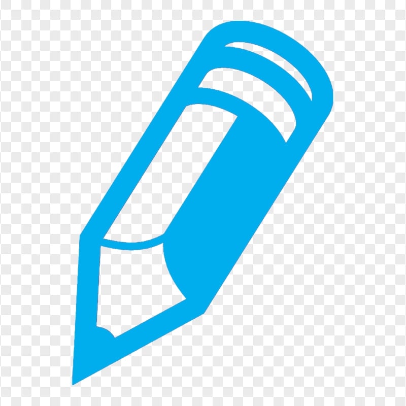 HD Light Blue Short Pencil Outline PNG