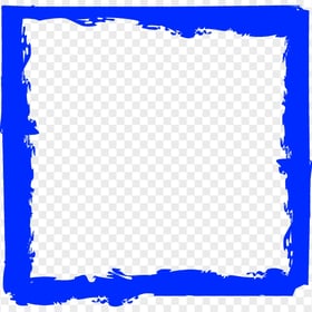 Blue Brush Stroke Grunge Square Frame PNG