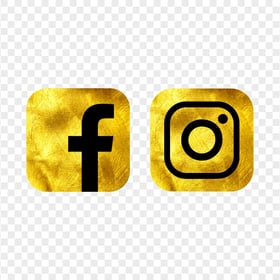 HD Facebook Instagram Black & Gold Logos Icons PNG