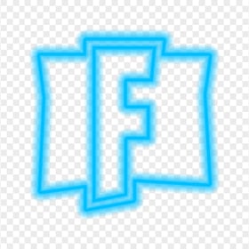 HD Fortnite Blue Neon F Logo Letter PNG