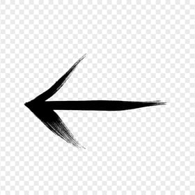 Black Arrow Point Left Brush Stroke PNG