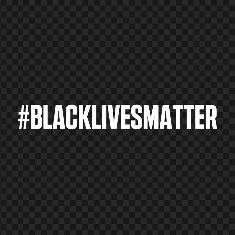 White BLM Black Lives Matter Hashtag Text