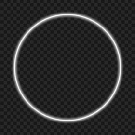 White Neon Glowing Circle Transparent Background