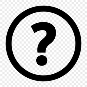 Black Circle Round Question Mark Icon PNG