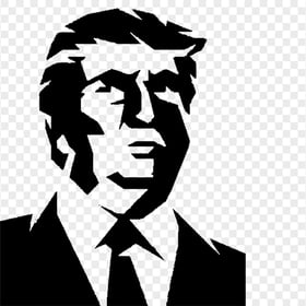 Donald Trump Portrait Black Silhouette