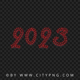 2023 Glowing Red Light Text New Year PNG Image