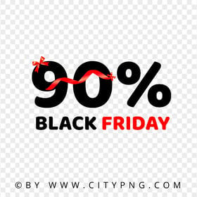 Discount 90 Percent Black Friday Logo Sign PNG