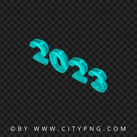 Blue 2023 3D Text Logo Numbers PNG