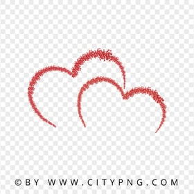 Two Red Glitter Hearts Transparent Background