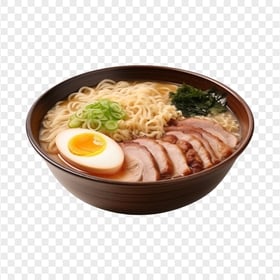 Delicious Noodle Bowl with Onion and Pork HD PNG