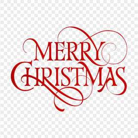 HD Red Merry Christmas Text Logo PNG