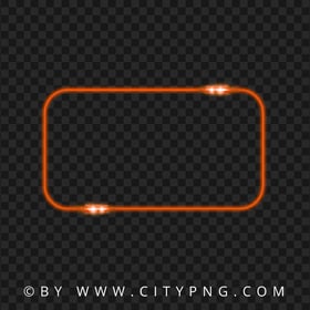 Neon Orange Aesthetic Frame With Flare FREE PNG