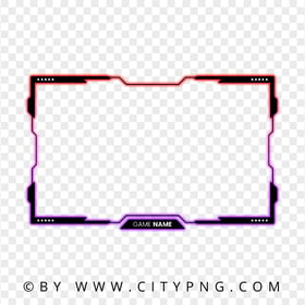 Live Streaming Frame Overlay Neon Red To Purple Gradient PNG