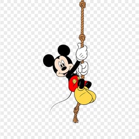 Mickey Mouse Cartoon Character On Rope HD PNG