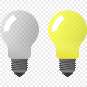 HD On & Off Light Bulbs Illustration PNG