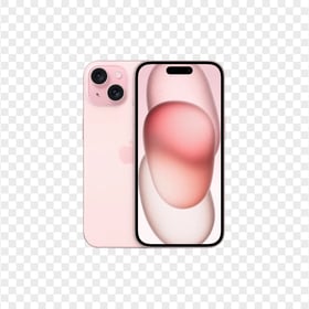 Pink Apple iPhone 15 Front and Back HD PNG