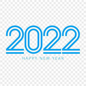 HD Blue Happy New Year 2022 PNG