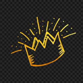 Crown Gold Doodle Drawing HD PNG