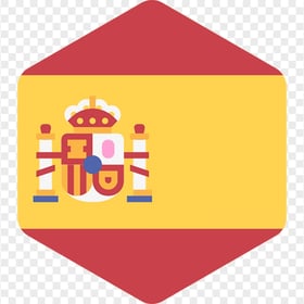 Flat Hexagon Spain Flag Icon PNG