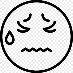 Sick Face Black And White Emoji Emoticon Icon