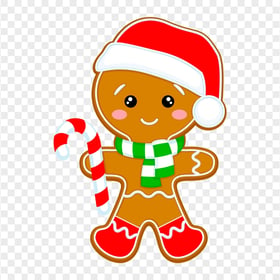 Cartoon Christmas Ginger Man Wearing Santa Hat PNG