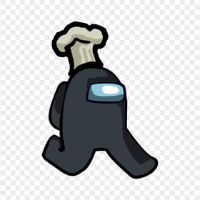 HD Black Among Us Character Walking With Chef Hat PNG