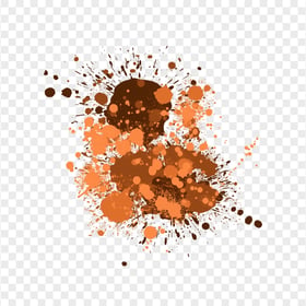Orange to Brown Drop Paint Splodge HD Transparent PNG