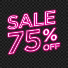 Pink 75% Off Sale Neon Sign FREE PNG