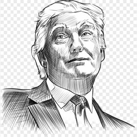 Black & White Donald Trump Portrait Drawing