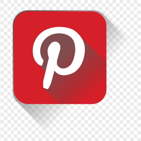 Flat Square Red Pinterest Icon