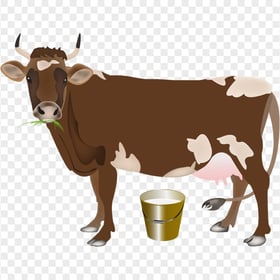 HD Cartoon Brown Dairy Cow PNG