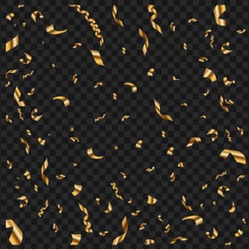 HD Gold Confetti Ribbons Celebration Christmas Party PNG