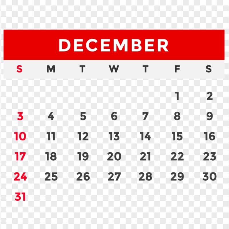 December 2023 Calendar Download PNG | Citypng