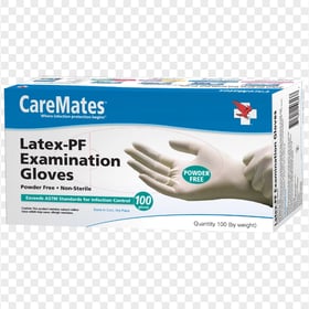 CareMates White Protective Powder Latex Box Gloves