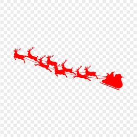Santa Claus Sleigh And Reindeer Red Silhouette FREE PNG