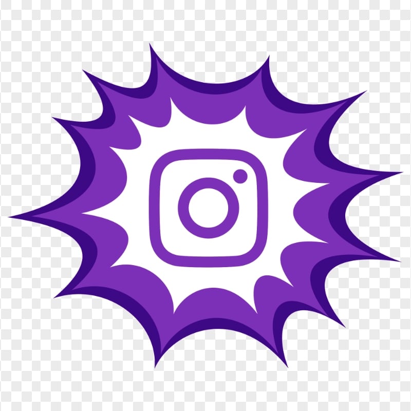 Comic Style Purple Instagram Logo Icon