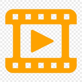 HD Video Play, Watch Player Orange Icon Transparent PNG